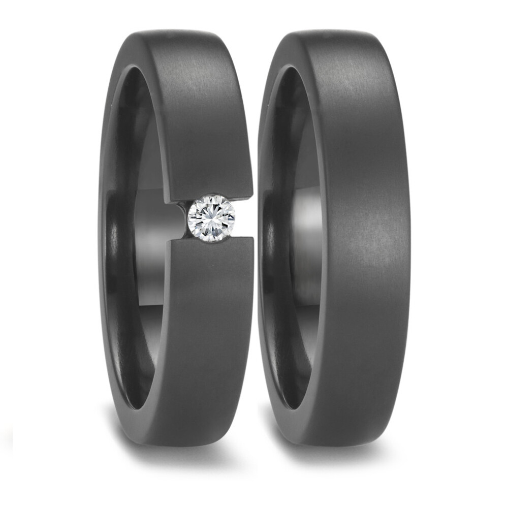 Eheringe aus Zirkonium Spann Brillant 0,080 ct.