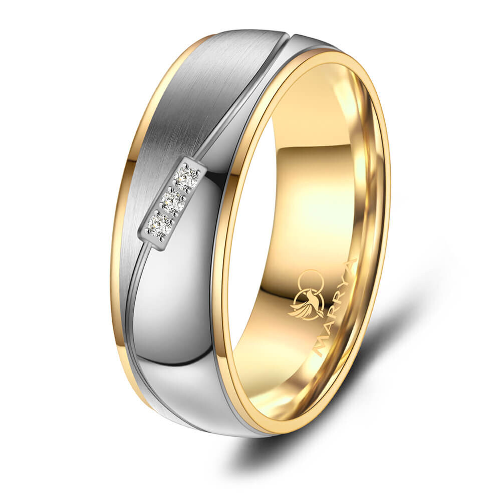 Damenring Titan Gelb plattiert Zirkonia TI26