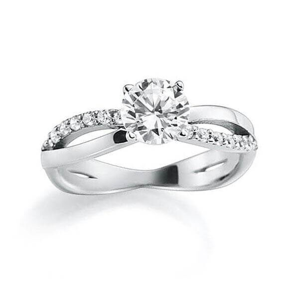 Verlobungsring Weißgold 585 zus. 1,240ct. Diamant tw/vs RU-1278