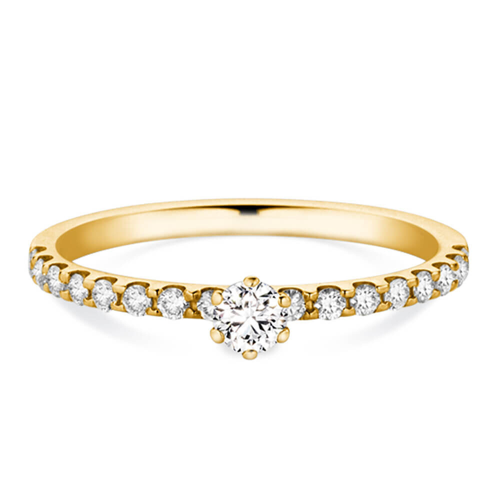 Verlobungsring Pavé Gelbgold Classic 27187