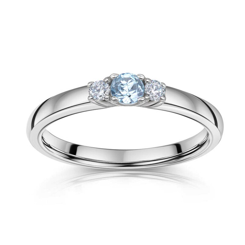 Antragsring Platin Blau Topas Zirkonia