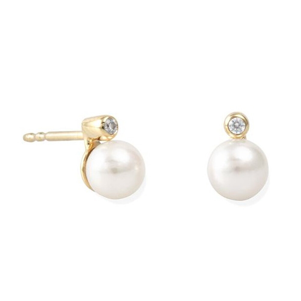 Ohrstecker mit Perle und Brillant Gold BR109-7