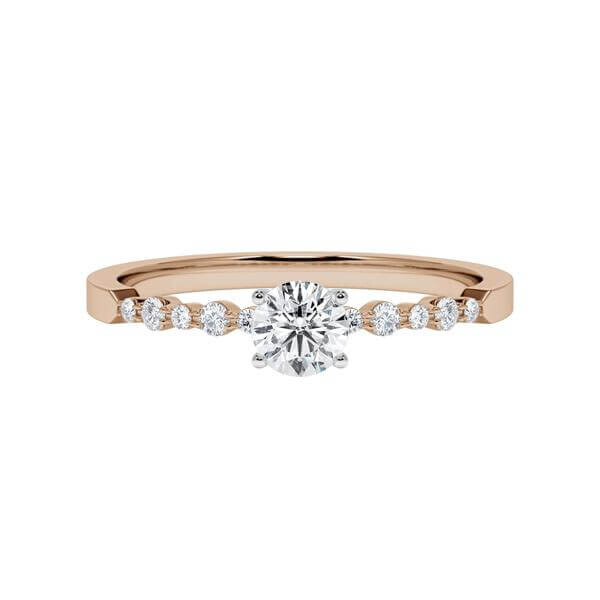Diamantring Peach-Gold 585 & Platin 950 Brillant zus.0,408ct. tw/si RU-1787