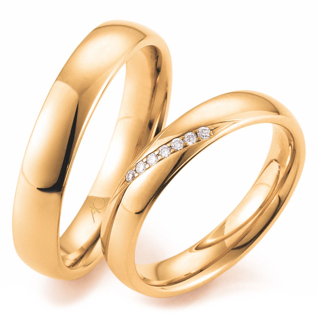 Trauringe Roségold Brillant 0,058 ct.