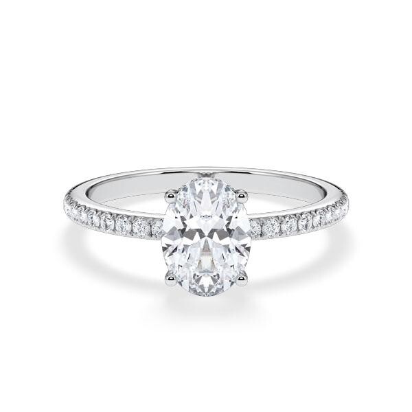 Verlobungsring Hidden Halo Oval Platin RU-1902