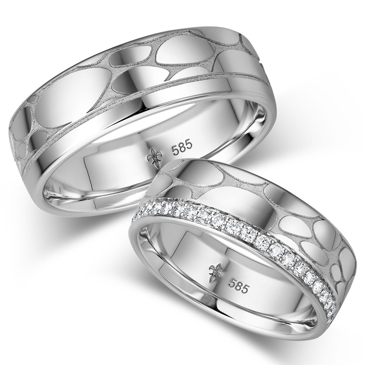 Extravagante Trauringe aus Weißgold Cara Brillant