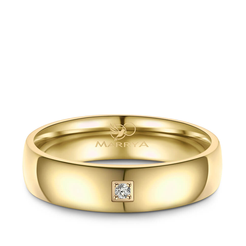 Partnerring Trauringe Edelstahl Gold Zirkonia Marrya ES-30
