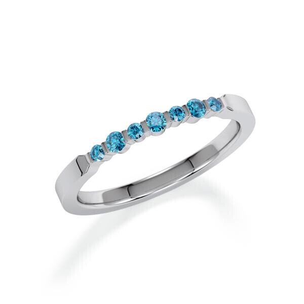 Memoire- Vorsteckring Graugold 585 zus. 0,150ct. Skyblue 1805