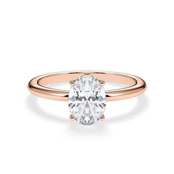 Verlobungsring Hidden Halo Oval Rotgold RU-1902