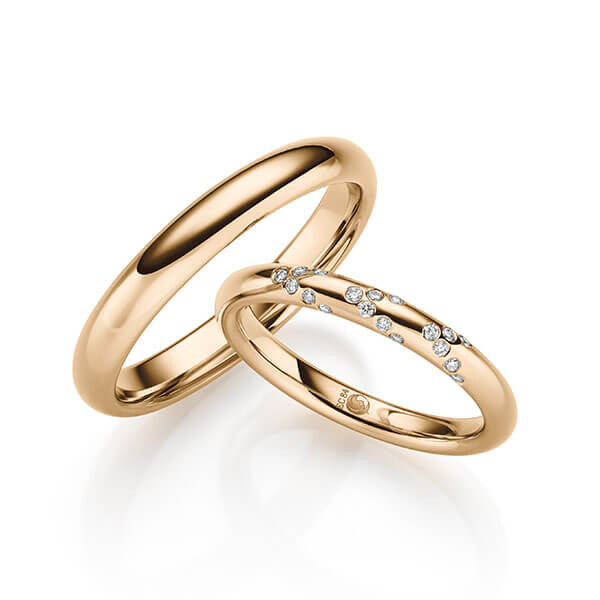 Trauringe Roségold mit Diamanten RU-1704