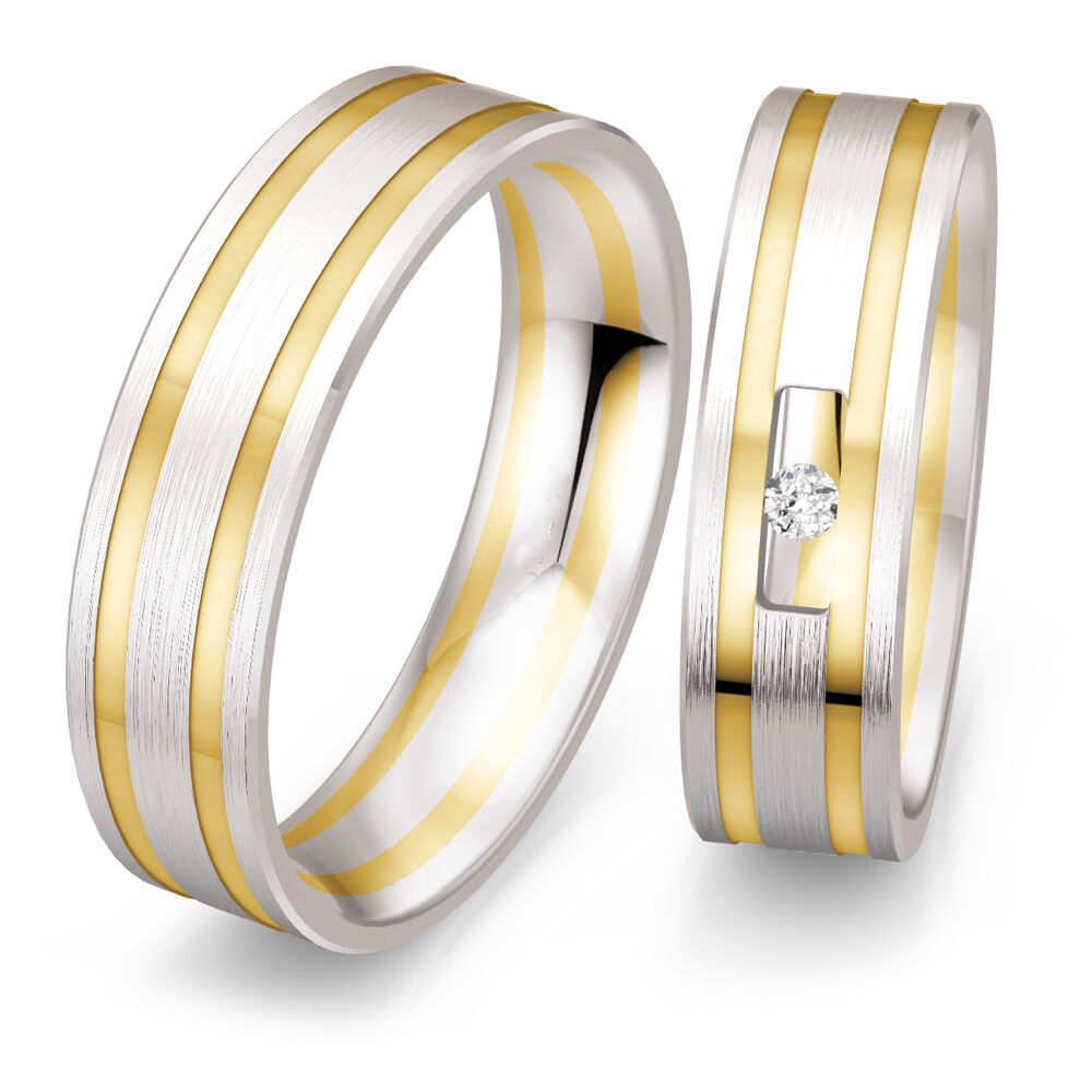 Trauringe Inspiration mehrfarbig Brillant 0.050 ct.
