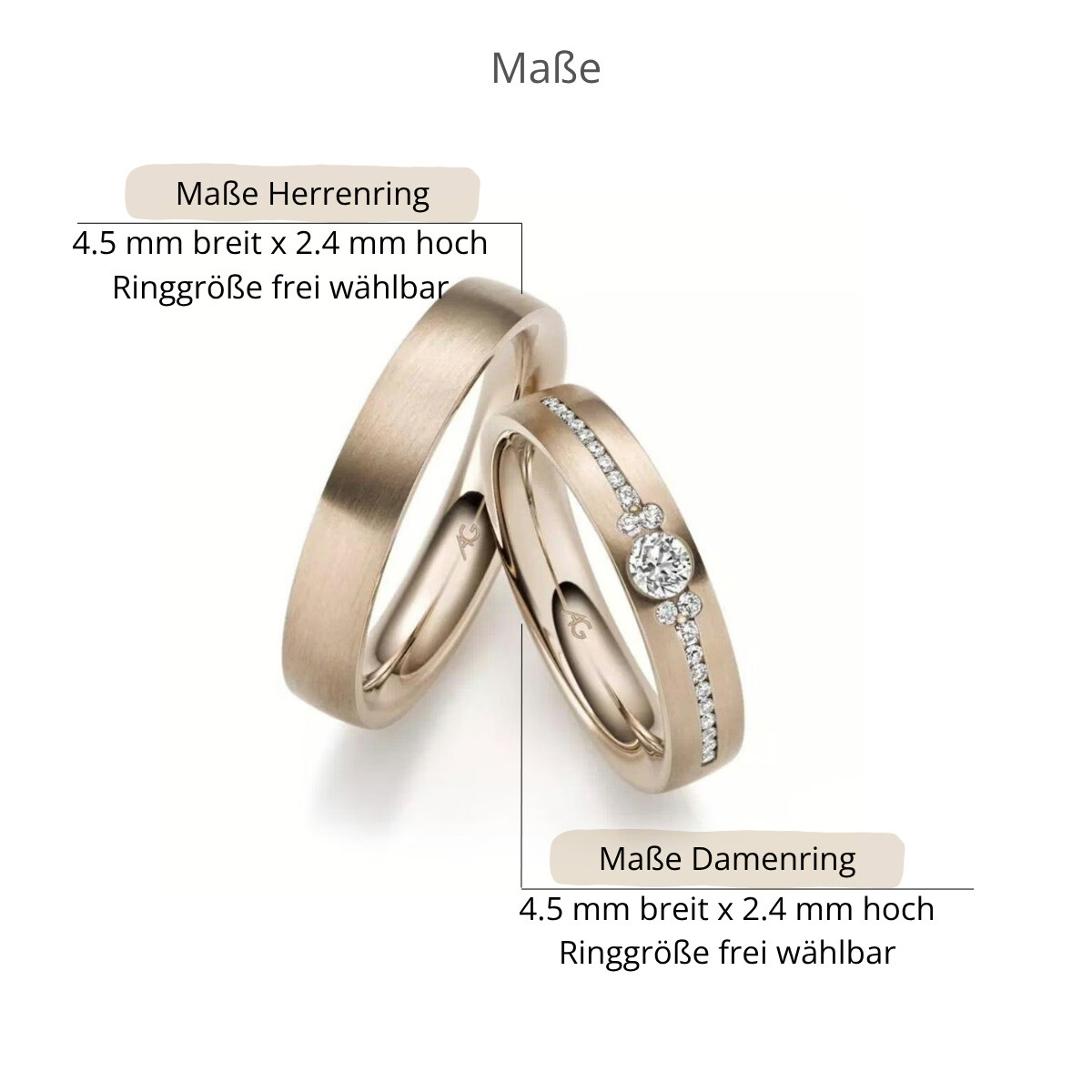 Trauringe Haselnussgold Brillant AG31329