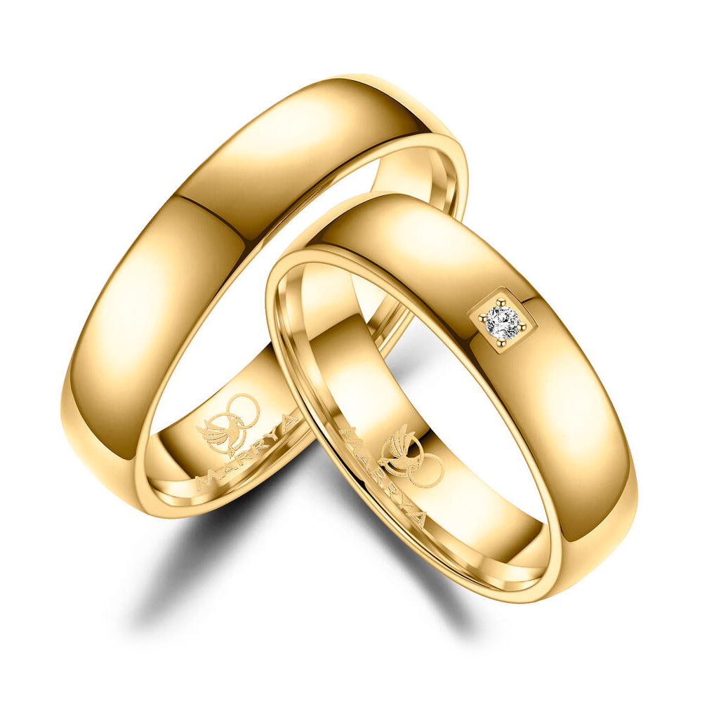 Trauringe Partnerringe Titan Gelbgold plattiert TI-31