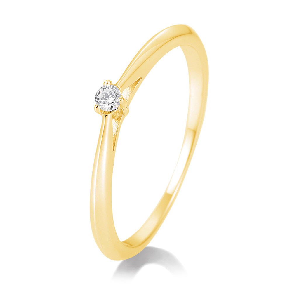 Verlobungsring 3er Krappe BR127 Gelbgold Brillant