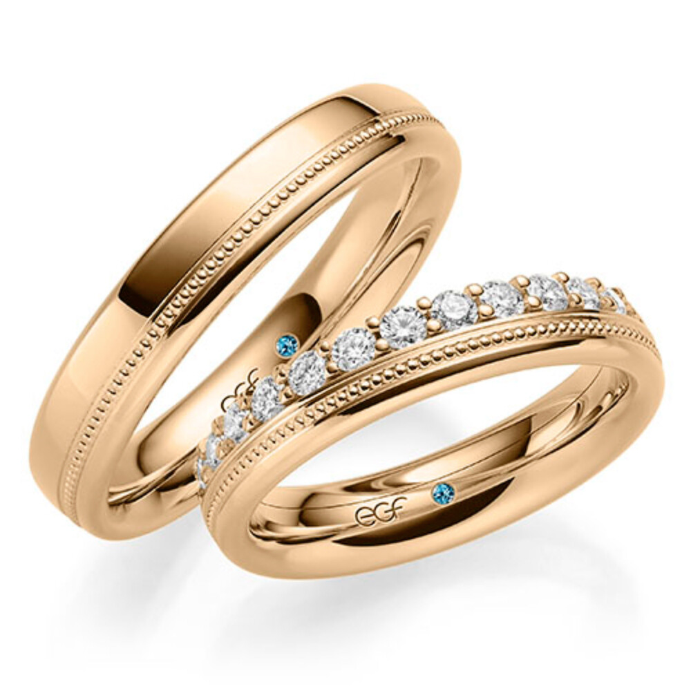 Trauringe Roségold Brillant 0,520 ct.