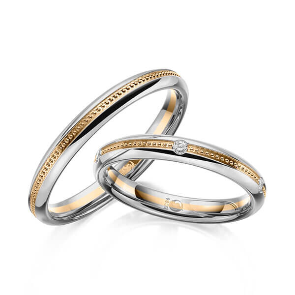 Trauringe Platin Roségold Perlfuge RU-1620