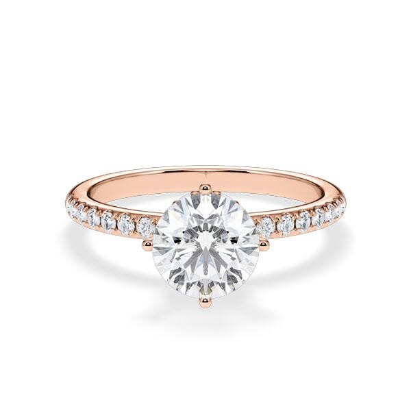 Verlobungsring Classic Hidden Halo Brillant Rotgold RU-1897