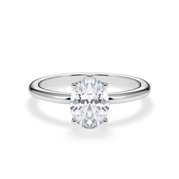 Verlobungsring Hidden Halo Oval Platin RU-1902