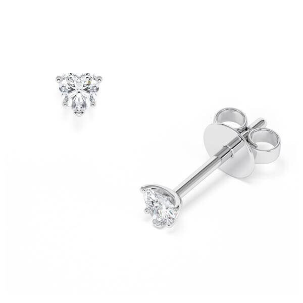 Ohrstecker Platin 950 Herz-Diamant zus. 0,400 ct, tw, vs RU-1776-1