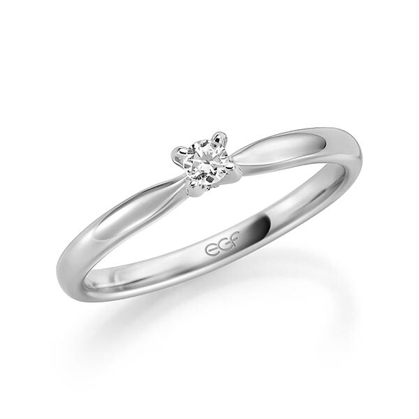 Verlobungsring Graugold Solitär 0.100 ct. Brillant 1277