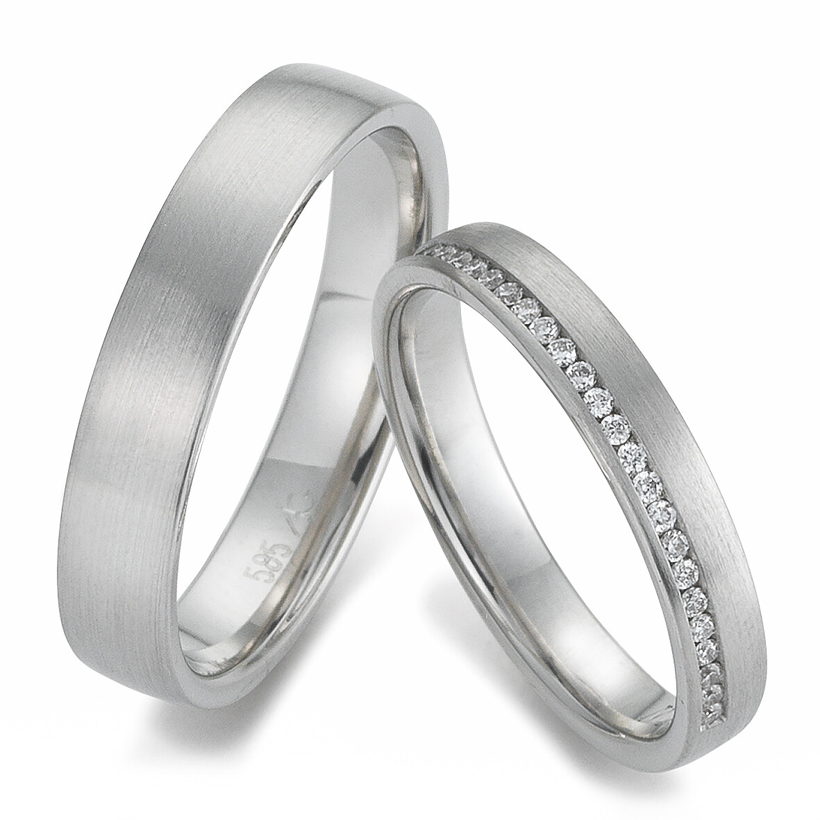 Trauringe Weißgold 4/28507/3.5 & 28507/4.5