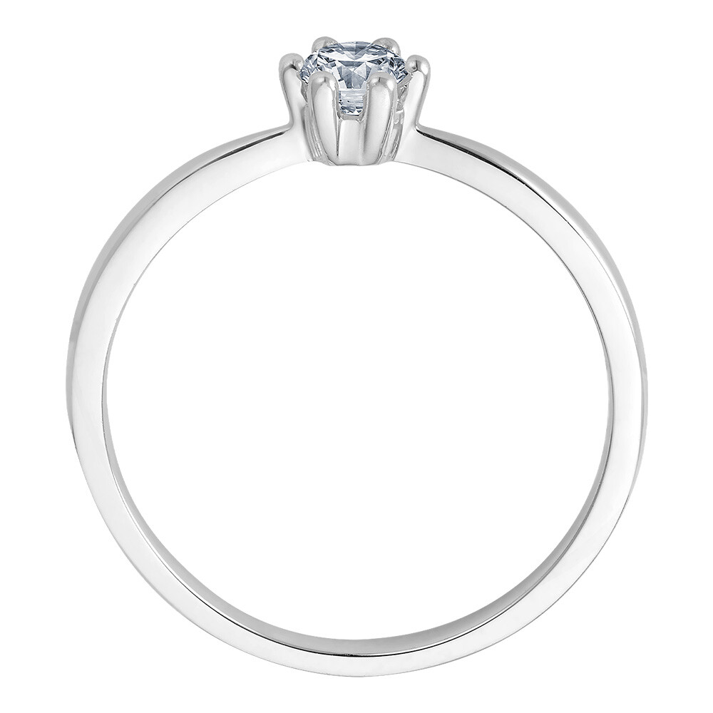 Solitaire Ring Weißgold Brillant 0.170 ct. w/si, stehend
