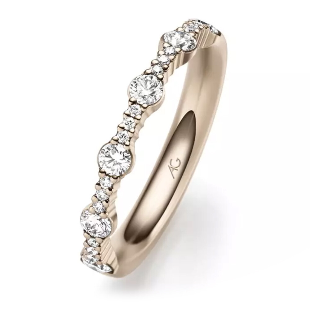 Memoire Ring Haselnussgold Brillant 0,495 ct.