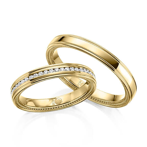 Trauringe Gelbgold Perlfuge RU-1621