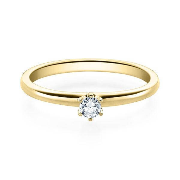 Verlobungsring 6er Krappe Gelbgold RU-1585