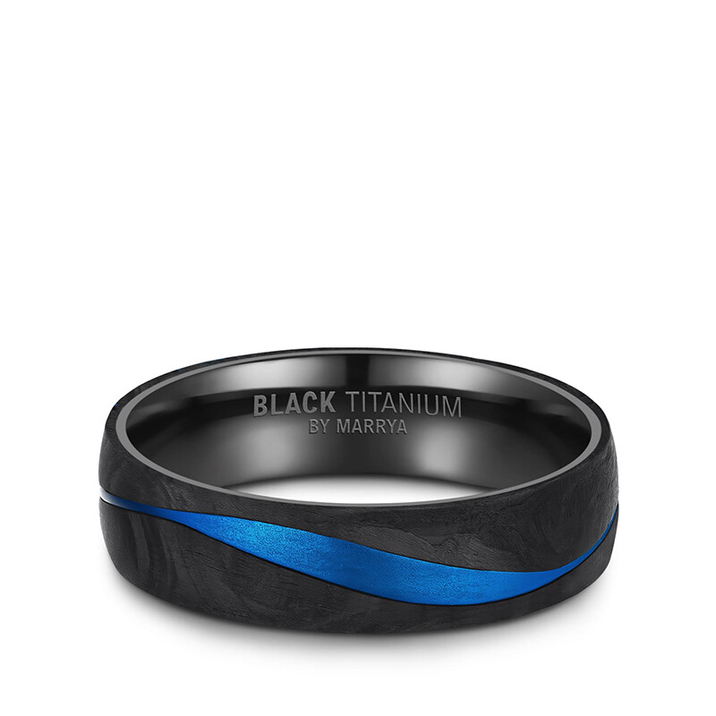 Eheringe Black Titanium Blue Ocean Brillant BT-B-17