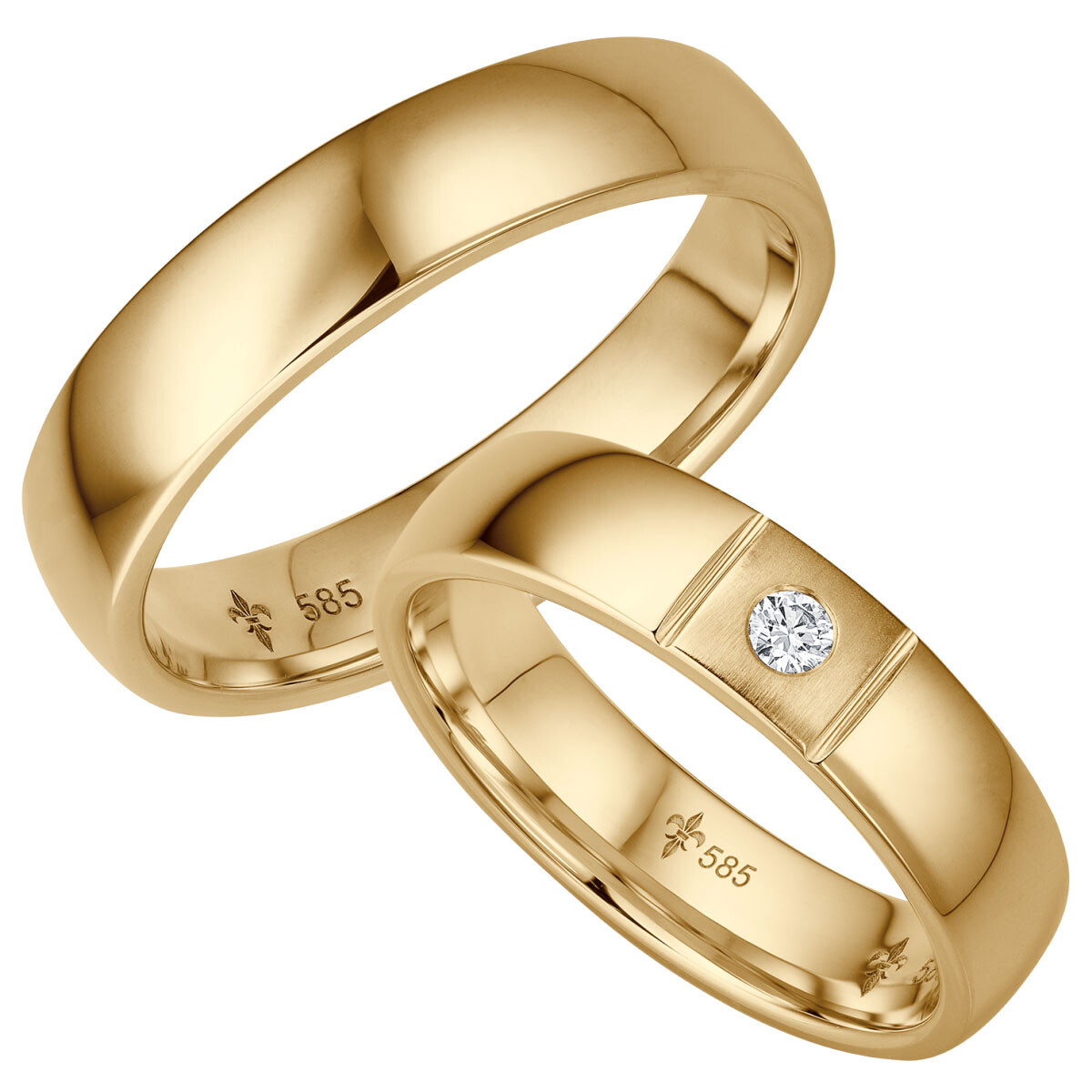 Trauringe Francine Gelbgold TR-0-00040 & TR-1-00040