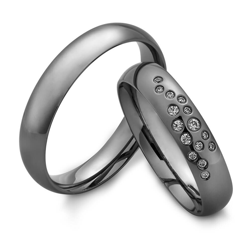 Tantal Eheringe matt Brillant 0,111 ct.