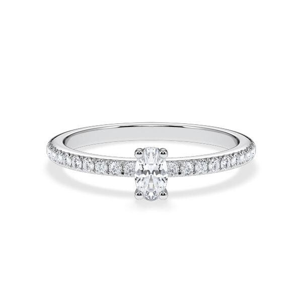 Verlobungsring Hidden Halo Oval Platin RU-1902