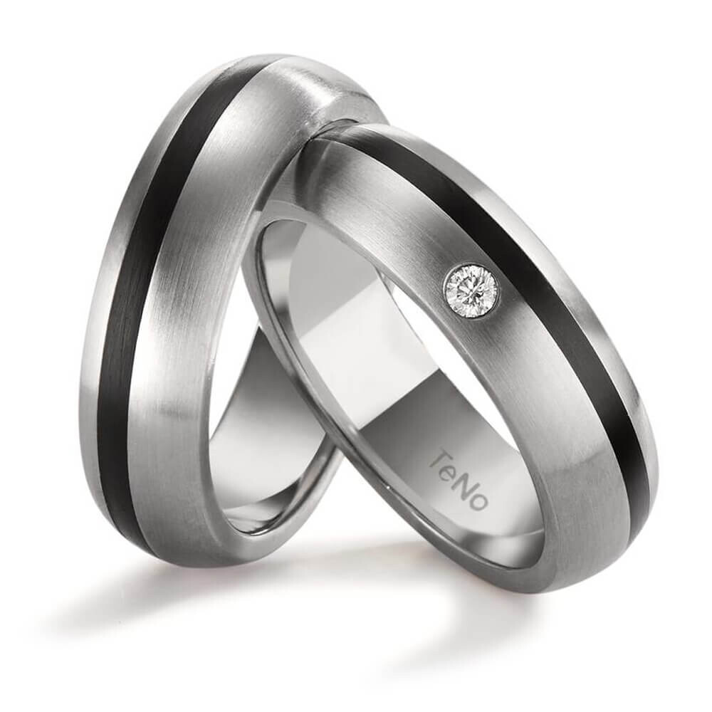 Partnerringe Edelstahl Keramik Tamor Satin TNO306405