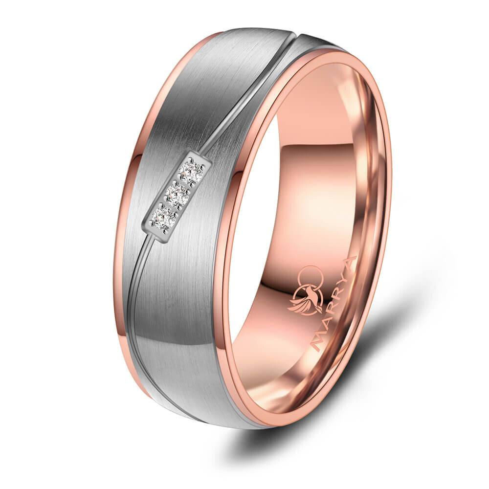 Damenring Titan plattiert Zirkonia TI24