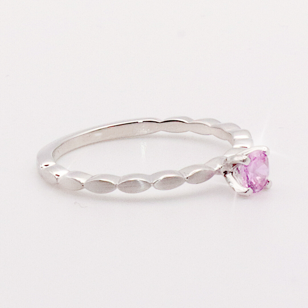 Verlobungsring Fantasy Weißgold Safir Pink