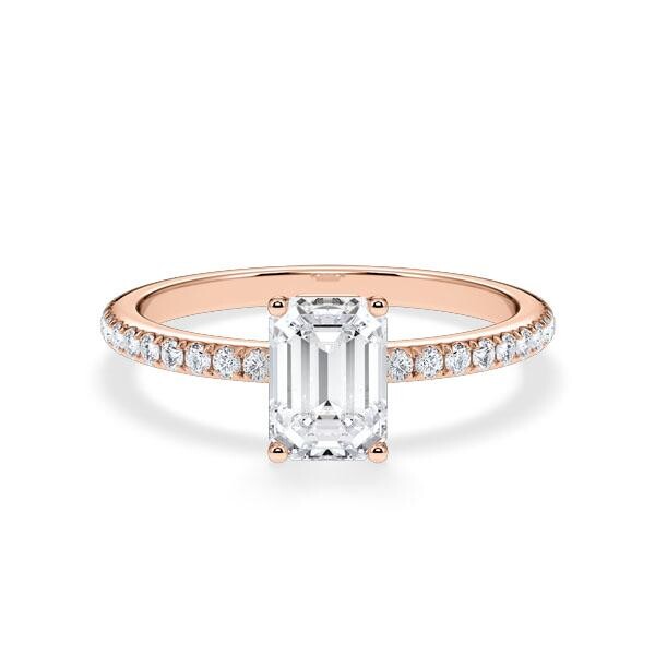 Verlobungsring Emerald Lab-Grown Rotgold RU-1899