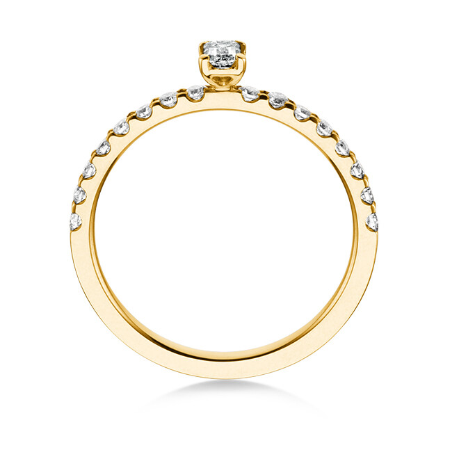Verlobungsring Pavé Gelbgold Emerald DT27216