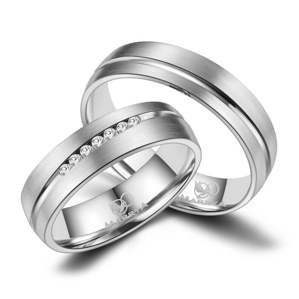 Trauringe Partnerringe Edelstahl Zirkonia ES09