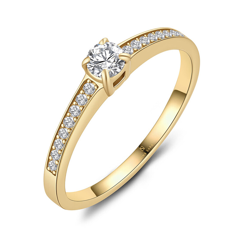 Verlobungsring Pavé Edelstahl Gold Zirkonia NS-08