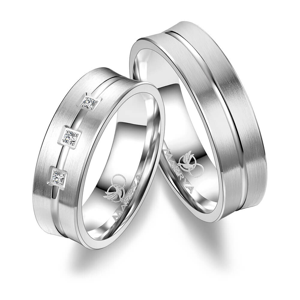 Trauringe Partnerringe Sterlingsilber Zirkonia Marrya SI-04