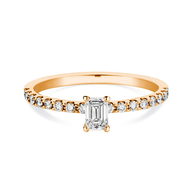 Verlobungsring Pavé Rotgold Emerald DT27216