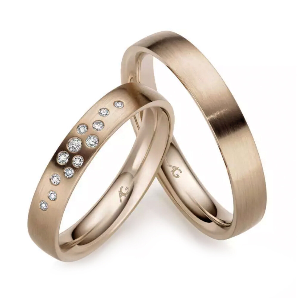 Trauringe Haselnussgold 4/31211/4 & 31211/4