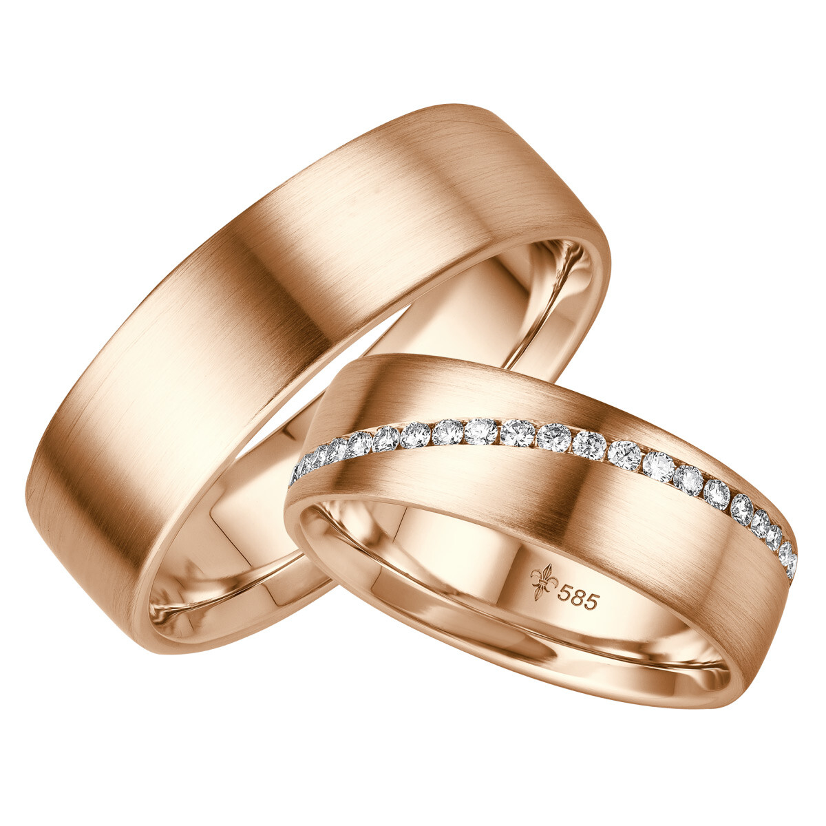Trauringe Amélie Rotgold TR-0-00015 & TR-1-00015