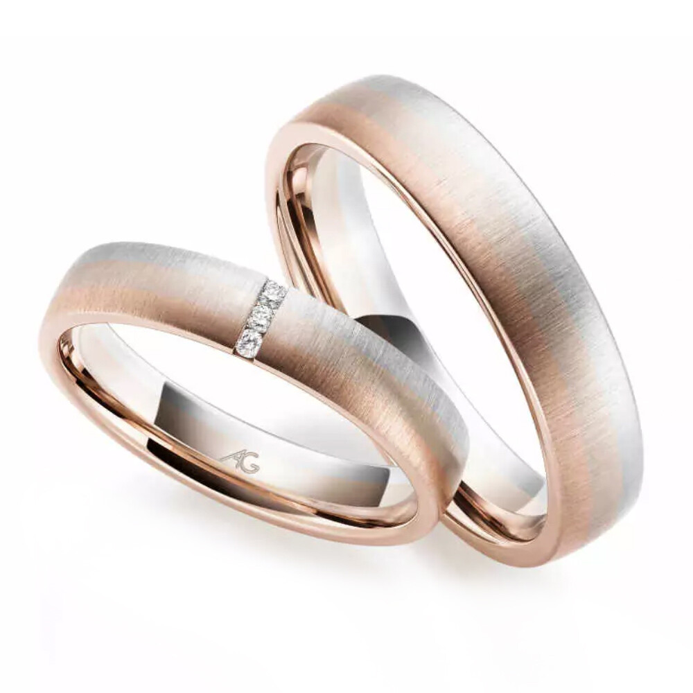 Trauringe Bicolor Mondlicht matt TRS31GE153WRs