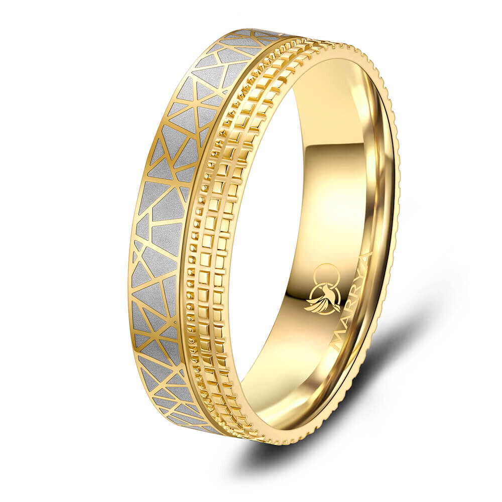 Herrenring Edelstahl Gold ES37