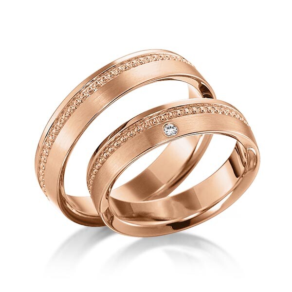 Trauringe Rotgold Perlfuge Brillant SC-1137-4