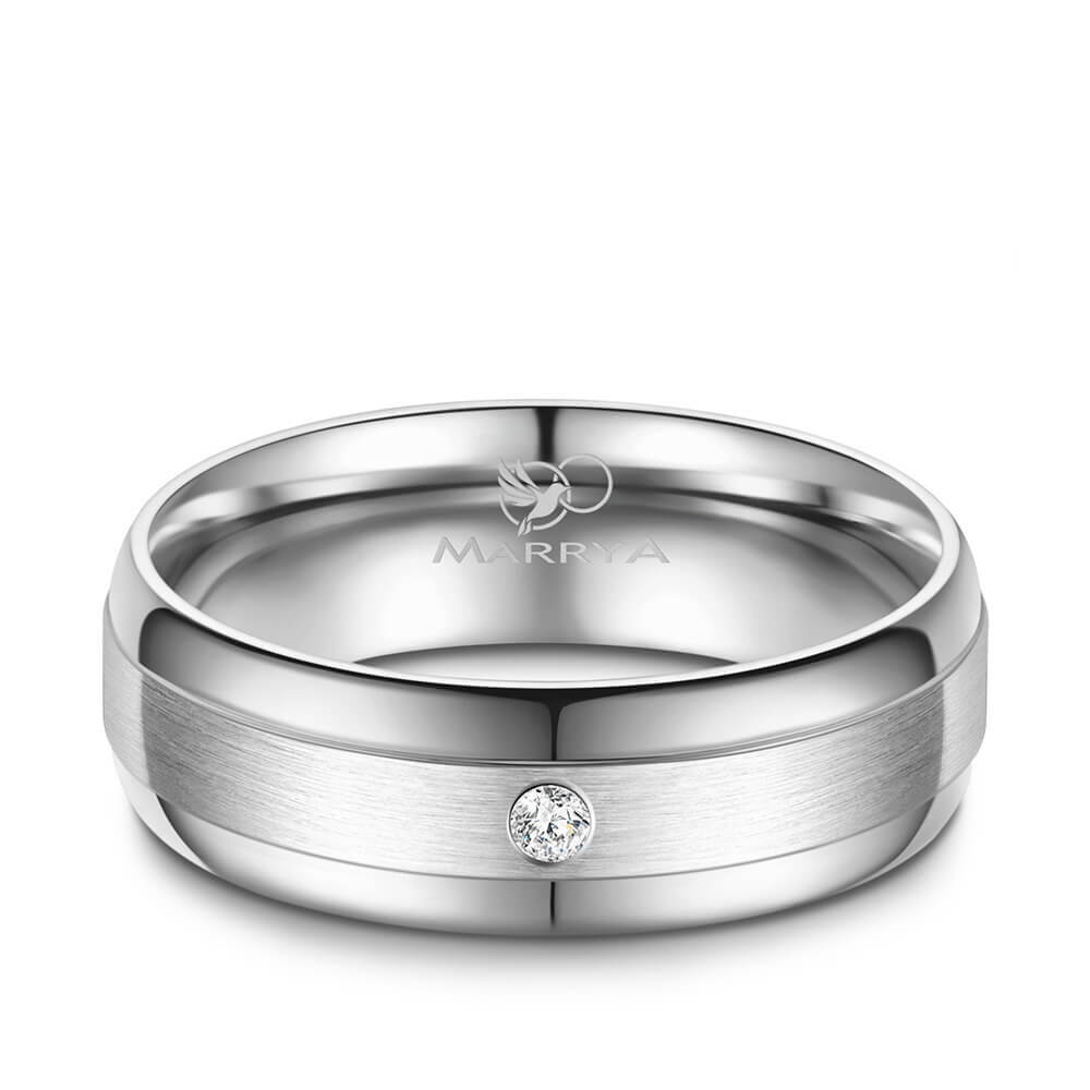 Trauringe Partnerringe Edelstahl Zirkonia ES02