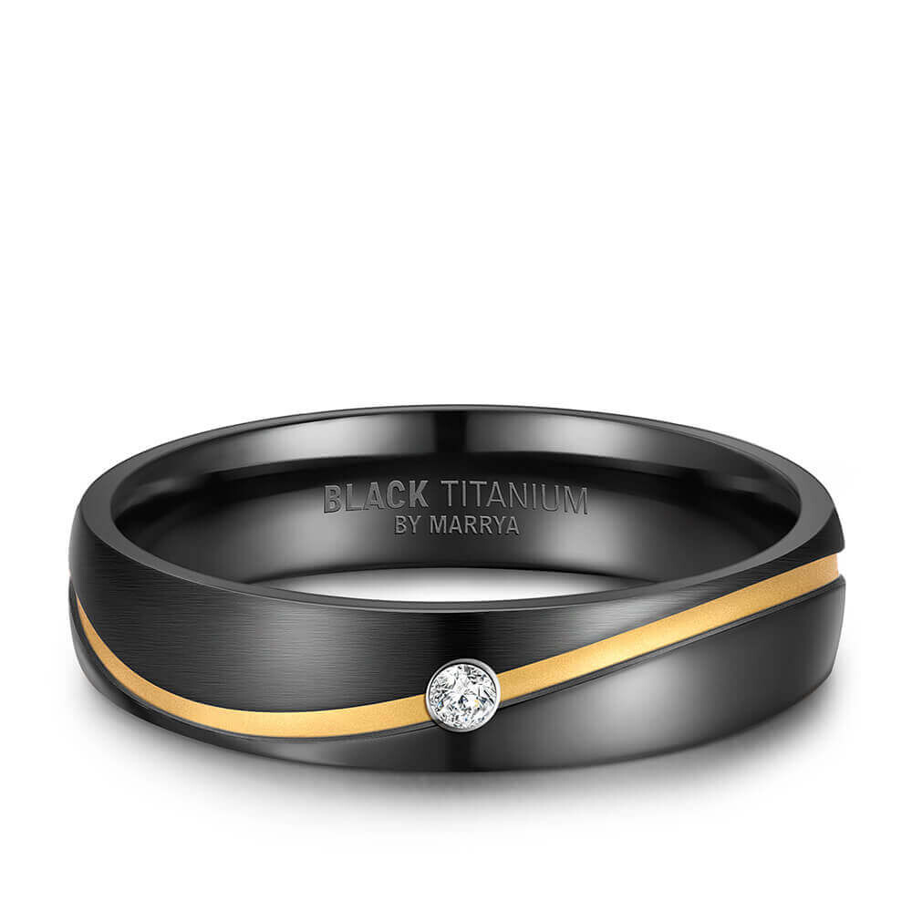 Einzelring Damen liegend Black Titanium BT-01