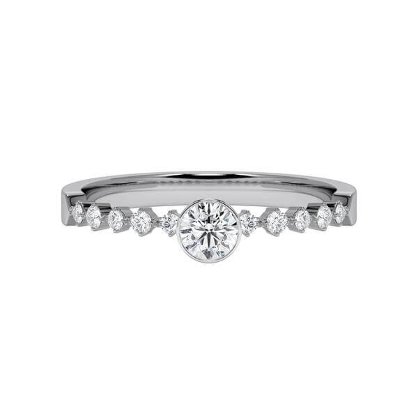 Verlobungsring Graugold 585 & Weißgold 585 zus. 0,320ct. Brillant Zarge RU-1795
